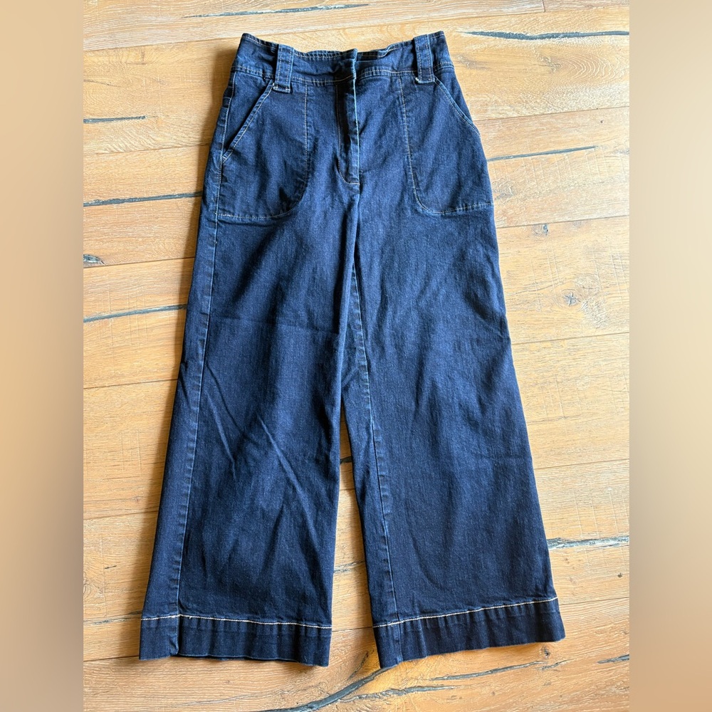 Chelsea & Violet High Rise Wide Leg Indigo Jeans With Large Front Pockets